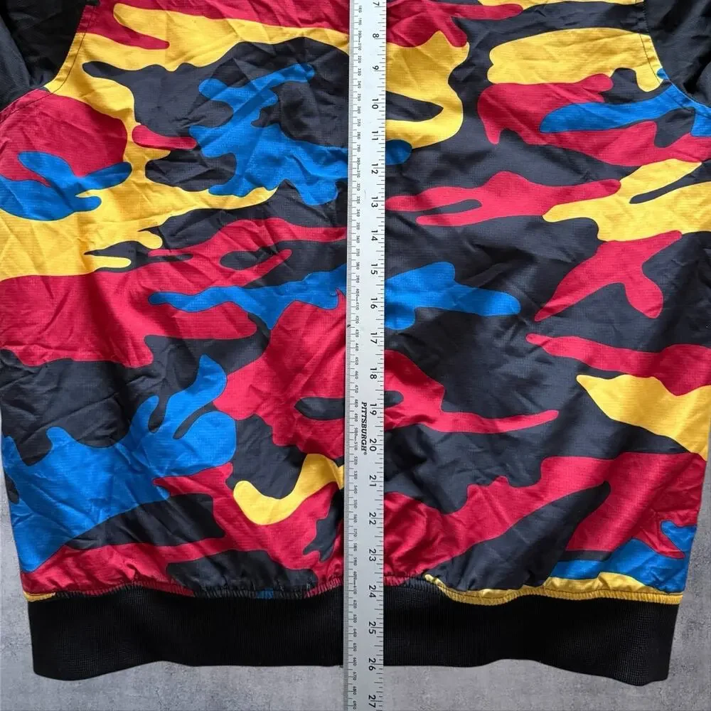 True Religion Camo Block Bomber Jacket Mens M Multicolor Primary Color Quilted
